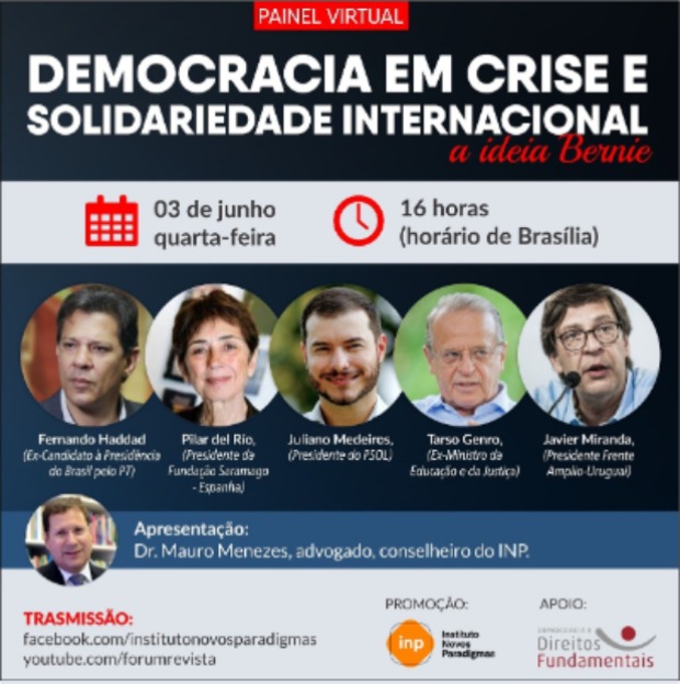 Democracia em Crise e Solidariedade Internacional – 03/06 às 16h00