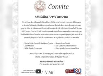 IAB premia filiados com a Medalha Levi Carneiro em dezembro